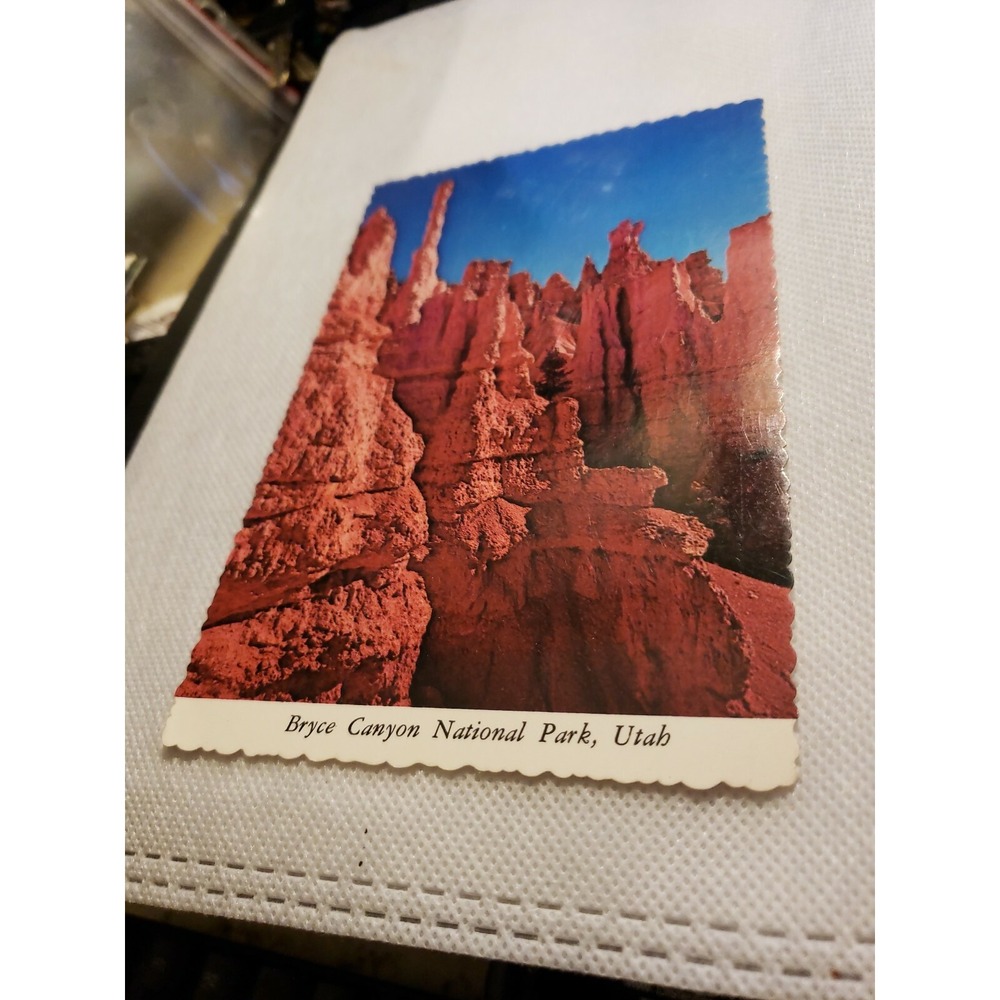 Vintage Bryce Canyon National Park Utah Postcard Slender Forms Unused Scalloped